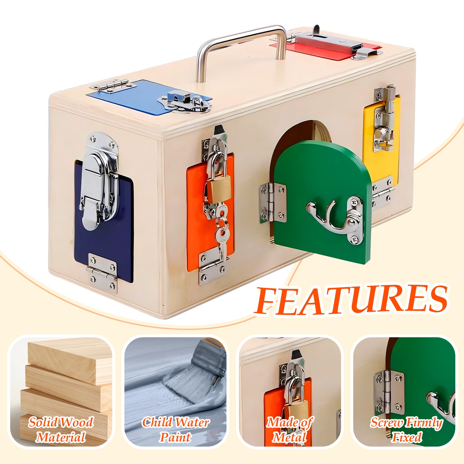 Amazon.com: VIESMUMU Montessori Lock and Key Toy, Wooden Activity